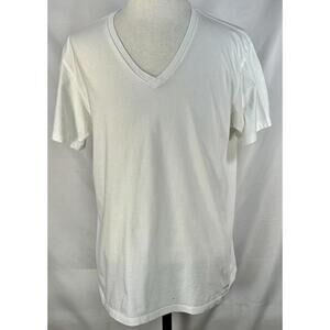 Calvin Klein V-Neck Pullover T-Shirt White Mens Large